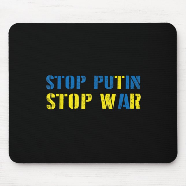 Mousepad Eu Apoio A Ucrânia Para Putin Parar A Guerra (Frente)