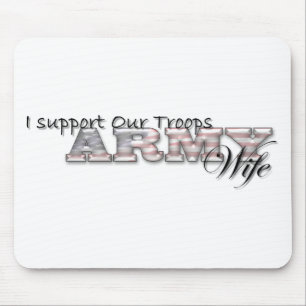 Mousepad Eu apoio nossas tropas/Esposa-Mousepad do exércit