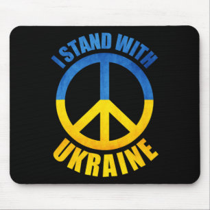 Mousepad Eu Apoio o Símbolo de Paz da Ucrânia