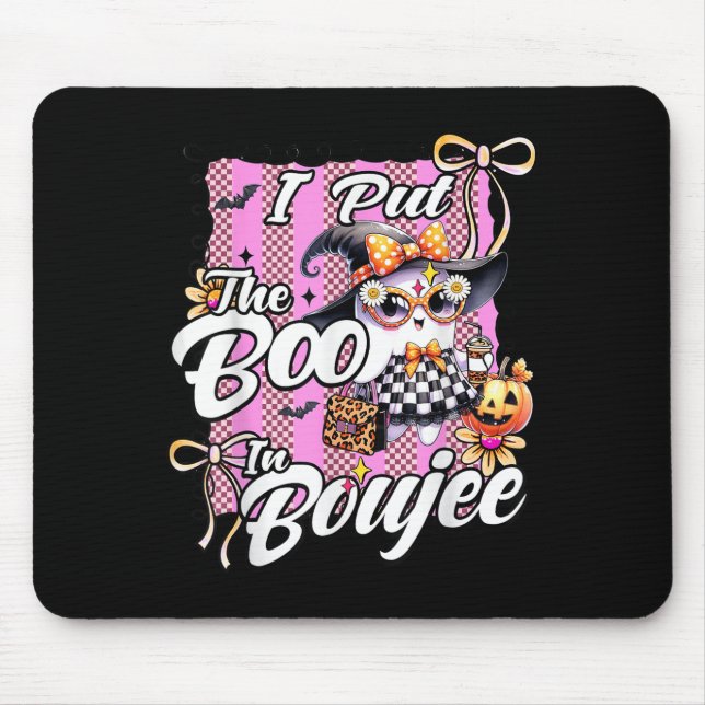Mousepad Eu Coloquei A Boca Em Boujee Cute Ghost Leopard Ha (Frente)