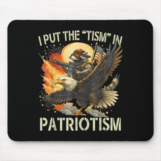 Mousepad Eu Coloquei O "tismo" No Patriotismo Retro Eagle R (Frente)