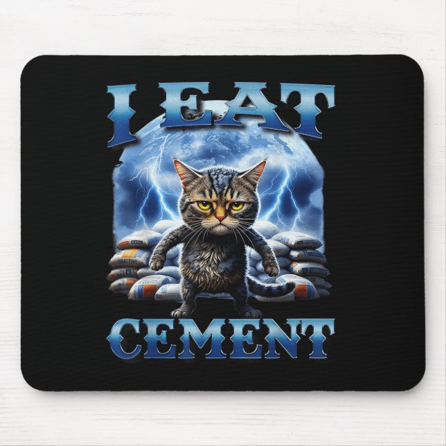 Mousepad Eu Comi Cimento Amaldiçoado Gato Engraçado Memória (Frente)