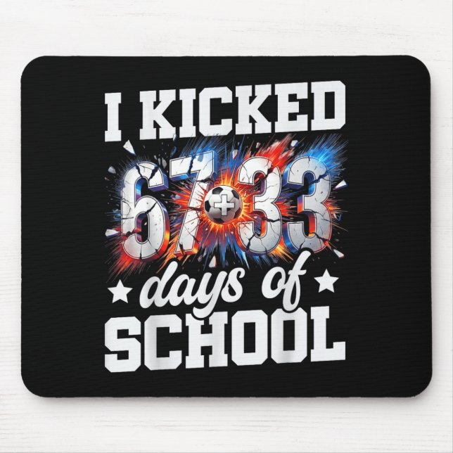 Mousepad Eu completei 100 dias de escola Futebol 100º dia d (Frente)