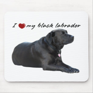 Mousepad Eu "coração" minhas palavras de Labrador Retriev