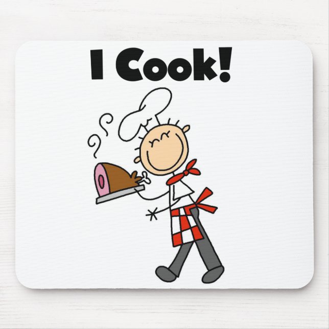 Mousepad Eu Cozinho - Chef Masculino (Frente)