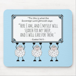 Mousepad "Eu Cuidarei das Minhas Ovelhas"