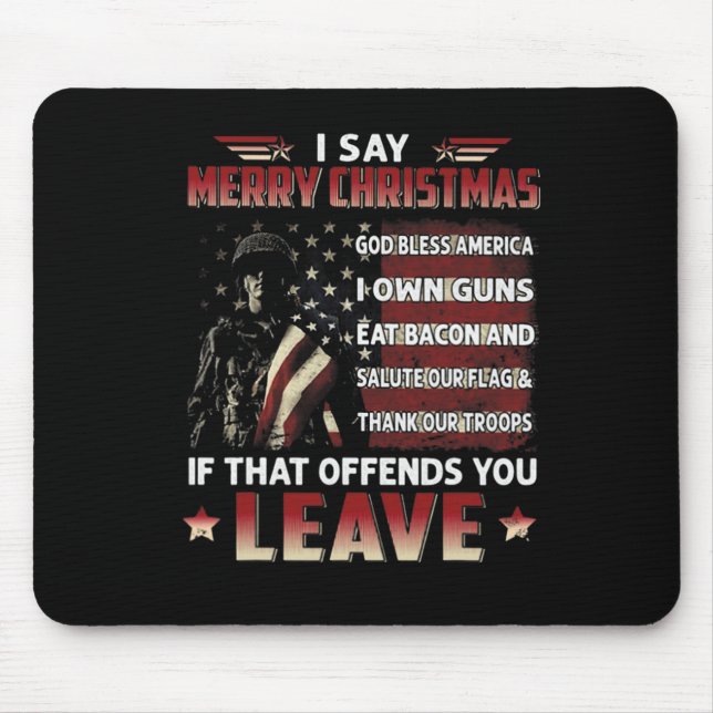 Mousepad Eu Digo Feliz Natal América Deus abençoe Eu Tenho  (Frente)