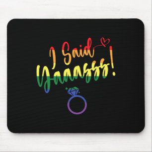 Mousepad Eu Disse Sim Gay Lgbtq Orgulho Arco-Íris Noivo Bac