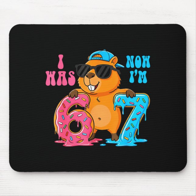 Mousepad Eu Era Seis Agora Sou Sete 6 7 Capivara 67 Meme 7º (Frente)