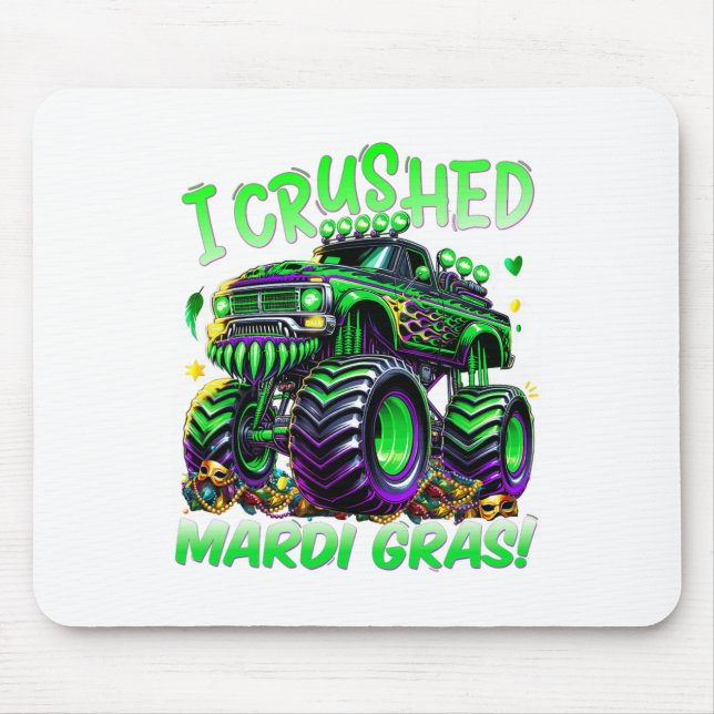 Mousepad Eu Esmagei O Monstro Do Mardi Gras Para Rapazes E  (Frente)