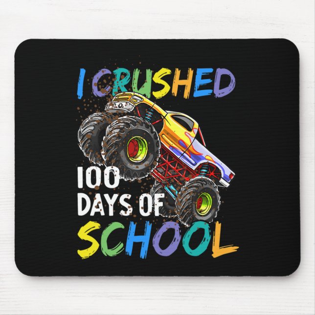Mousepad Eu Esmaguei 100 Dias De Caminhão Monstro Infantil  (Frente)