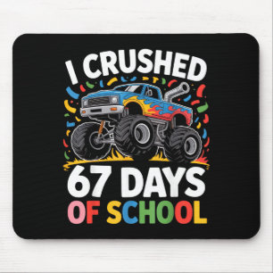 Mousepad Eu Esmaguei 67 Dias De Escola Para Caminhão Monstr