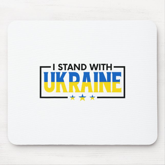 Mousepad Eu Estou Com a Ucrânia - Apoie a Ucrânia - Reze Po (Frente)