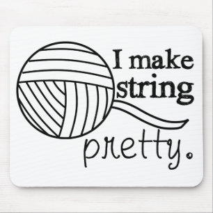 Mousepad Eu faço a string Bonito ・ Artesanatos de Yarn Knit