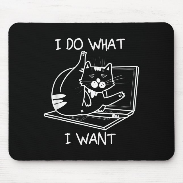 Mousepad Eu Faço O Que Eu Quero Com O Cat Memes Hacker Segu (Frente)