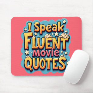 Mousepad Eu Falo "Fluent Movie" Citações "Retro-Pop Art"