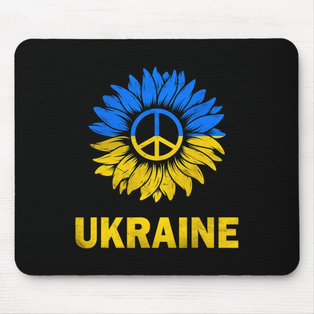 Mousepad Eu Fico Com A Bandeira De Girassol Da Ucrânia Supo (Frente)