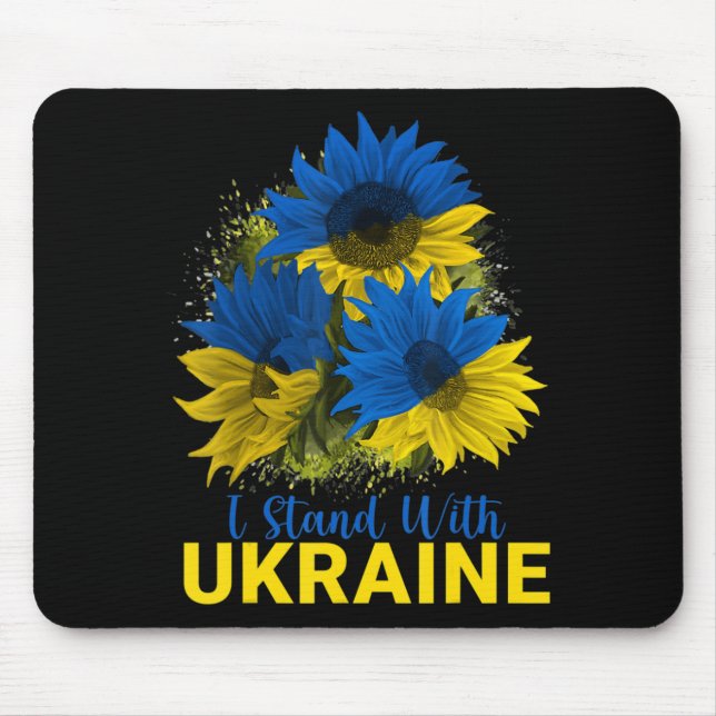 Mousepad Eu Fico Com A Ucrânia Bandeira De Girassol Paz Rei (Frente)