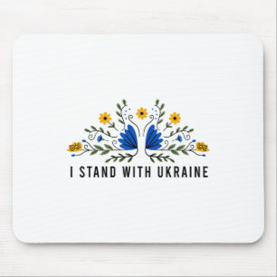Mousepad Eu Fico Com A Ucrânia Bandeira Sunflower Vintag