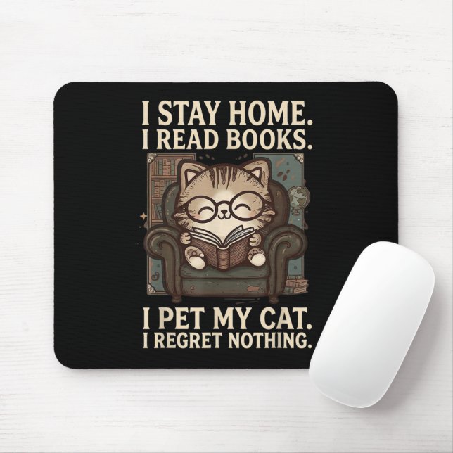 Mousepad Eu Fico Em Casa Eu Leio Livros Eu Faço Carinho No  (Com mouse)