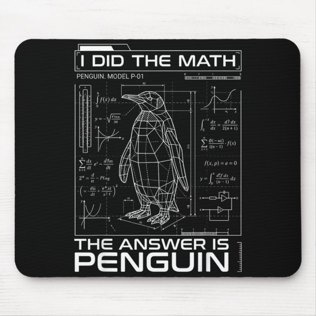 Mousepad Eu Fiz A Matemática A Resposta É Pinguim Matemátic (Frente)