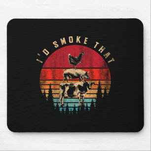 Mousepad Eu Fumava O Chef Barbecue De Churrasco De Carne Fu