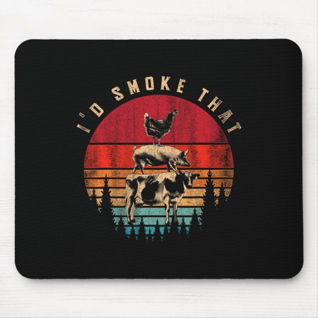 Mousepad Eu Fumava O Chef Barbecue De Churrasco De Carne Fu (Frente)