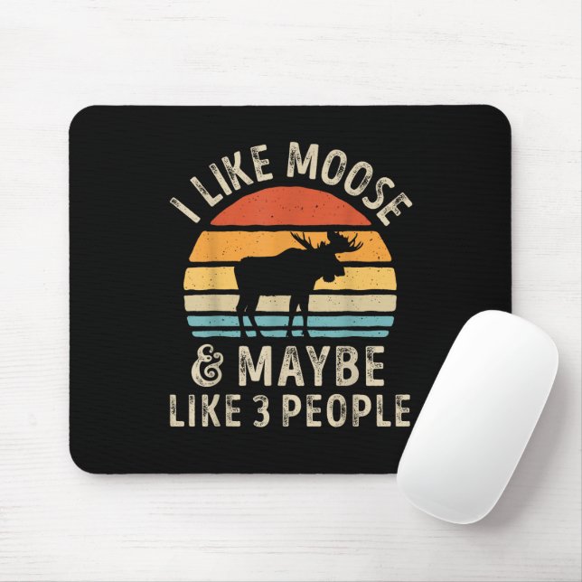 Mousepad Eu Gosto de Alces E Talvez Goste de 3 Pessoas Cerv (Com mouse)
