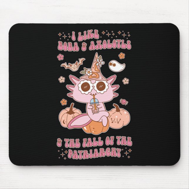 Mousepad Eu Gosto De Boba &amp; Axolotls &amp; Queda Do Pat (Frente)