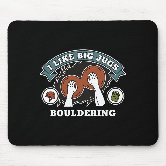 Mousepad Eu Gosto de Escalada em Rocha de Bouldering de Gra (Frente)