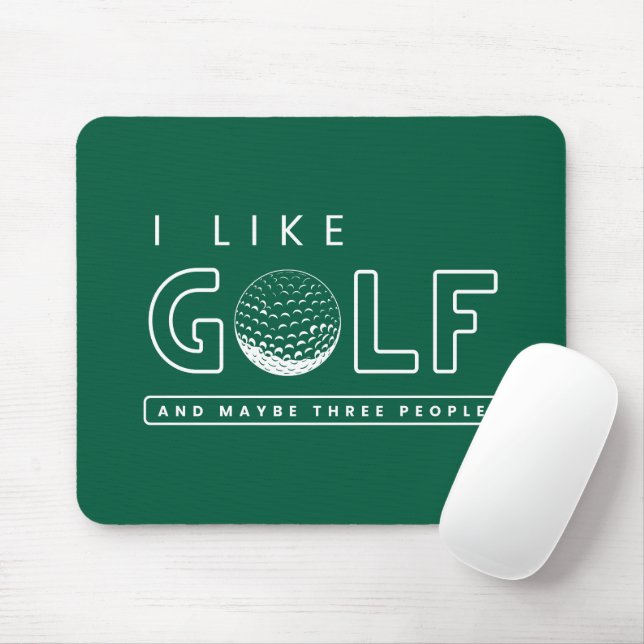Mousepad Eu gosto de golfe e talvez três pessoas de golfe c (Com mouse)