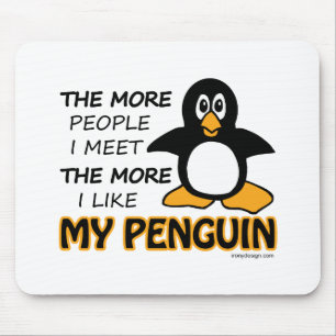 Mousepad Eu gosto de meu pinguim