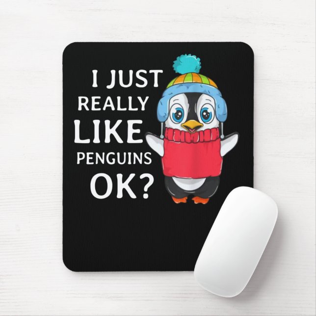 Mousepad Eu gosto muito de pinguins, ok? (Com mouse)