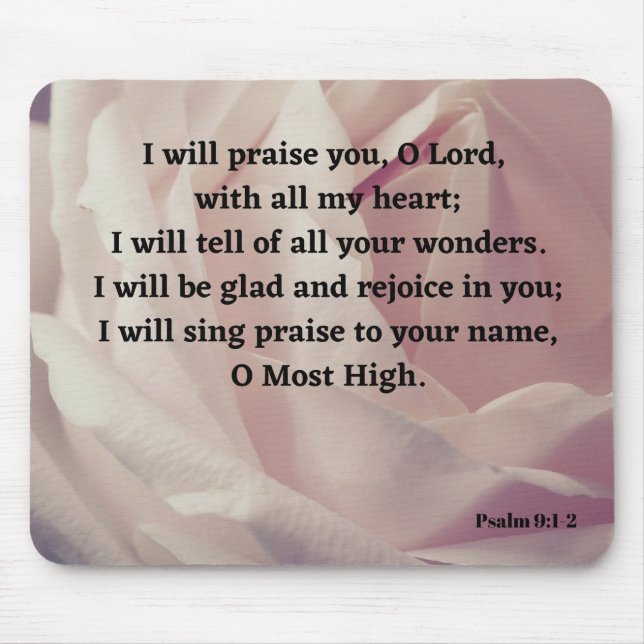 Mousepad Eu Irei Louvar Deus Com Toda Minha Bíblia De Coraç (Frente)