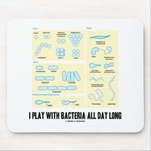 Mousepad Eu jogo com bactérias o dia inteiro (a morfologia