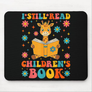 Mousepad Eu leio livros infantis leitura engraçada gráfico