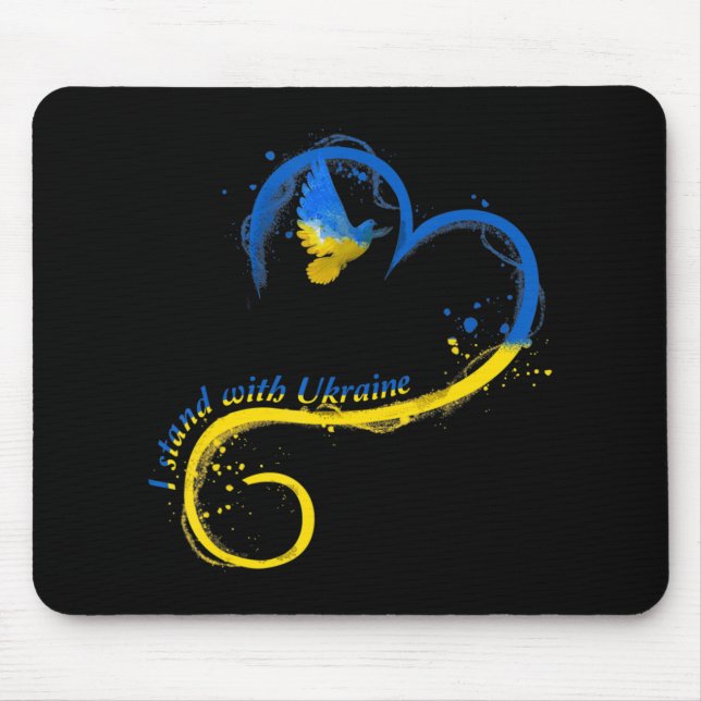 Mousepad Eu mantenho-me junto com a Ucrânia Dove Flag Peace (Frente)