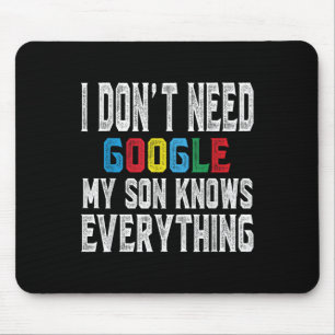 Mousepad Eu Não Preciso do Google, Meu Filho Sabe Tudo Aman