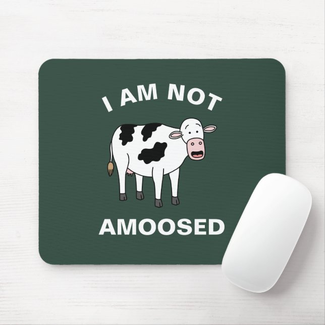 Mousepad Eu Não Sou Amovido Engraçado Fazendo Vaca Animal P (Com mouse)