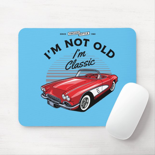 Mousepad Eu não sou velho, sou clássico! Corvette 1961 (Com mouse)