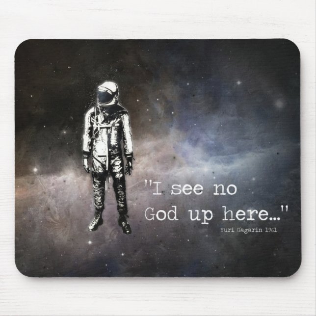 Mousepad "Eu não ver nenhum deus acima aqui…", Yuri Gagarin (Frente)