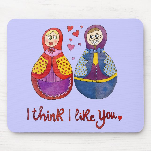 Mousepad Eu penso que eu gosto de você (Frente)