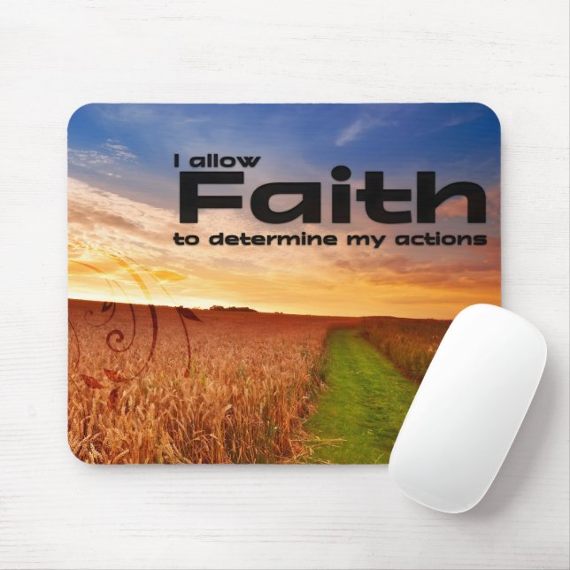 Mousepad "Eu permito fé" Afirmação de Motivação (Com mouse)