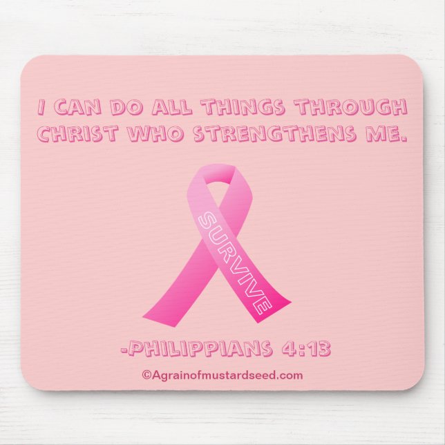 Mousepad Eu posso fazer tudo através do Cancer da Mama de C (Frente)