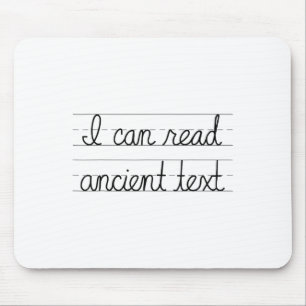 Mousepad Eu Posso Ler Texto Antigamente Tee Oferece Engraça