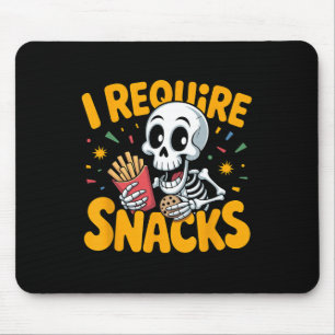 Mousepad Eu Preciso De Snacks Divertidos De Esqueleto De Ha