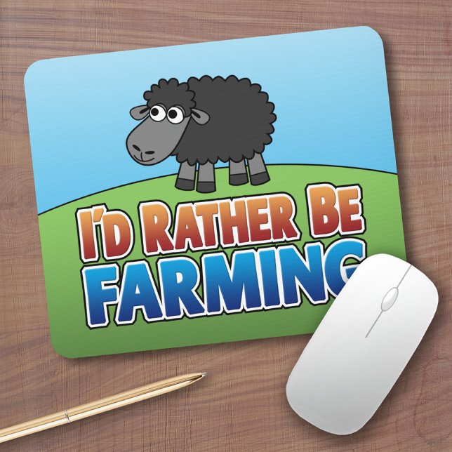 Mousepad Eu Preferencialmente estar a agricultura! (Criação (Cute Farm Animal Mousepad)