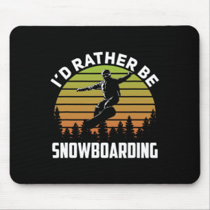 Mousepad Eu Preferencialmente Snowboard Retro Sunset invern