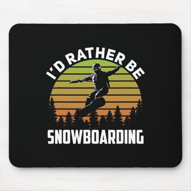 Mousepad Eu Preferencialmente Snowboard Retro Sunset invern (Frente)