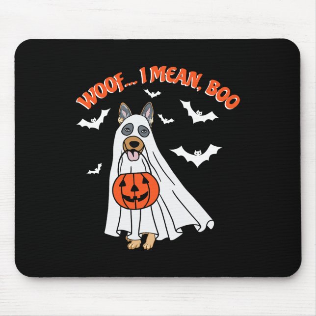 Mousepad Eu Quero Dizer Boo Engraçado Cachorro Fantasma (Frente)